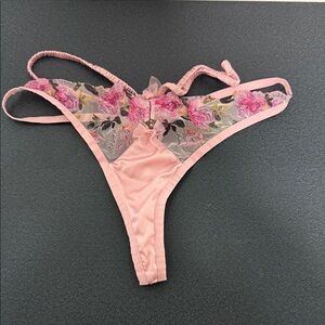 Floral Lace Pink Thong